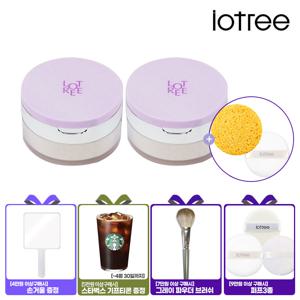 로트리 루스 파우더 21호 아이보리 2개세트 (GIFT 스페셜 벨벳 퍼프+클렌징 해면 스펀지)