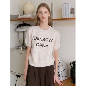 [하프클럽] 라운드넥 레터링 포인트 반팔 니트 (WICCNT005)