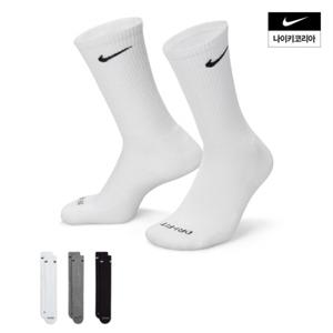 남성 에브리데이 플러스 쿠션 트레이닝 크루 삭스(3켤레) SX6888-964