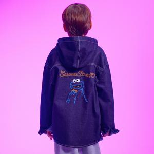 세서미스트리트x 웨스턴 쿠키몬스터 데님 셔츠 인디고 CK2507SH24IN