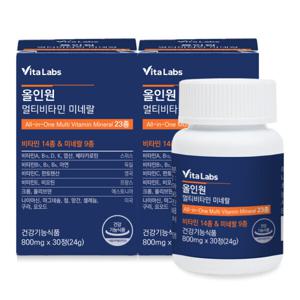 비타랩스 올인원 멀티비타민 30정 2통 비타민 14종 미네랄 9종 종합 비타민 영양제