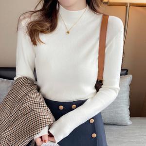 반목폴라 터틀넥니트 긴팔 무지 여성 가을 겨울 반폴라 목폴라 니트티 반목티