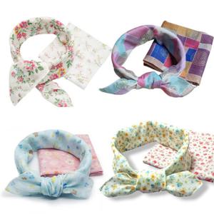 봄맞이 손수건 아사 순면 스카프 국내제작 대형 단체스카프 등산 산악회 축제 꽃무늬