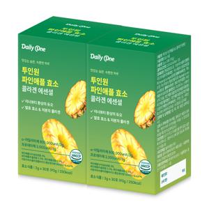 데일리원 투인원 파인애플 효소 콜라겐 에센셜 80만 역가 브로멜라인 30포 x 2개