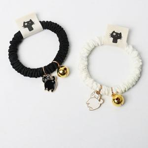 오늘도구름상회 귀여운 고양이 캣참 방울 미니 슈슈 곱창밴드 2종 세트 2타입