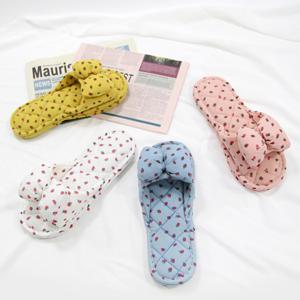 귀여운 딸기 리본 슬리퍼 여성 폭신 실내 거실화