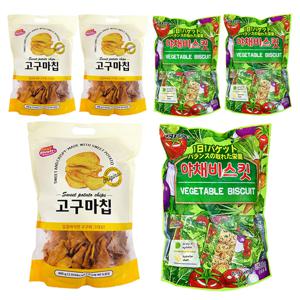 데일리포켓 달콤바삭 고구마칩400g 3개+한진 야채 비스킷500g 3개 (총6개)