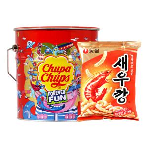 츄파춥스 팝아트틴 150입+새우깡 90g