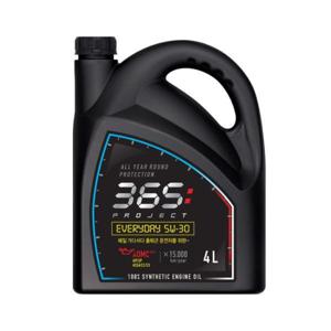 365 Project 엔진오일 5W30 new everyday 4L 1개(추가옵션:엔진코팅제 블랙)