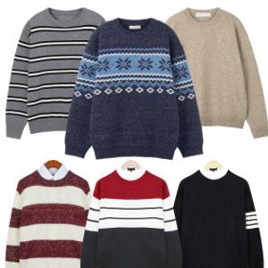 빅사이즈 남성  라운드 니트  남자옷 스웨터 남자 봄 가을 겨울 이너티 니트티