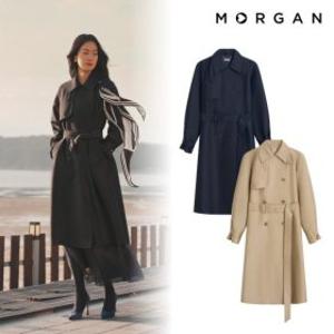 모르간 26SS 프리미엄 울실크 트렌치코트+실크스카프