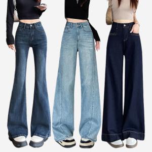 GGZT1 봄 여름  와이드 부츠컷 통 일자  밴딩 팬츠 여성청바지 스판데님  키작녀 9부