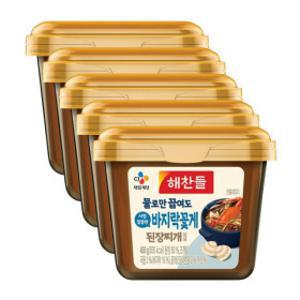 해찬들 물로만 끓여도 시원깔끔한 바지락꽃게 된장찌개 양념 450g 5개