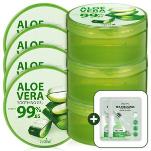 터치미 알로에 수딩젤 알로에베라 대용량 수분크림 300ml 7개+티트리 진정 팩 증정