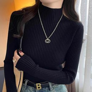 여성 반폴라 골지 니트티 겨울 히트텍 이너 긴팔 목폴라 터틀넥 티셔츠