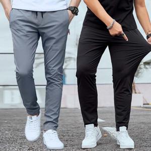 남자 봄 여름 밴딩 아이스 실크 팬츠 냉감 작업복 바지 등산 9부