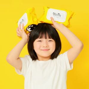 청담도리 물티슈 캡형 대용량 100매 10팩 안전한 아기 신생아 엠보싱 두꺼운 도톰한