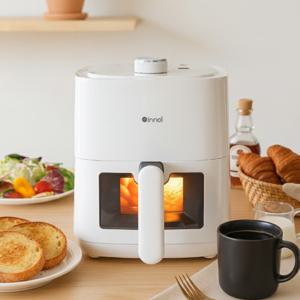 이놀 투명창 간편한 2리터 에어프라이어 집들이선물 화이트 블랙 핑크