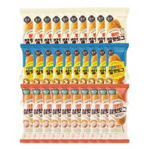 (올반)올반키친 찰 핫도그80gx10개 + 크런치 찰 핫도그75gx10개 + 모짜체다 찰 핫도그 80gx10개