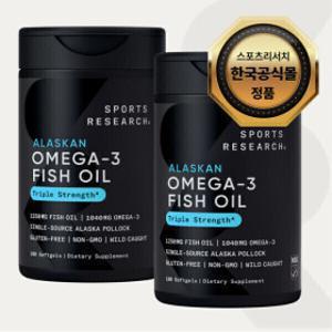 스포츠리서치 오메가3 피쉬 오일 3배 강도 소프트젤 180정 x 2병
