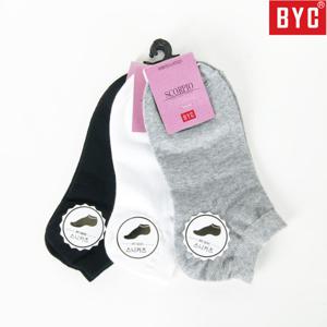 BYC 여성 스니커즈 면양말 검정 백색 회색 학생 토요일요일도 발송