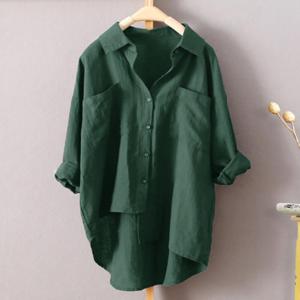 KJP 빅사이즈 롱남방 언발 봄 여성 롱셔츠 블라우스