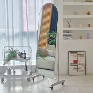 아치형 스텐레스 이동식 스탠드 전신거울 1600x600(중) 인테리어 대형 와이드 현관 미용실 스텐드 거울