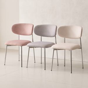 디자인 패브릭 철제 식탁 의자 편안한 1인 업소용 식당 체어카페 인테리어 체어 니캐 3color