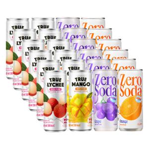 클룹 베스트 A세트 250ml 총24입 1박스(제로소다 포도+오렌지+트루 100% 리치+망고주스) NFC 착즙 과일 탄산