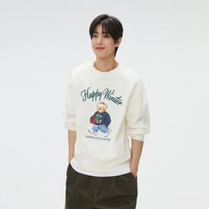 (우디) 홀리데이 스웨트셔츠 (기모)_SPMWF11C50 스파오 스프링세일