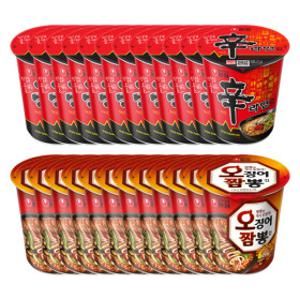 농심 컵라면 소컵 신라면12개+오징어짬뽕12개