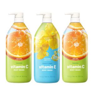 해피바스 생귤 비타민C 바디워시 750g2개+비타민E 바디워시 1개