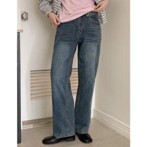 공구우먼 5XL까지 리유어 속밴딩 스트레이트 스판 데님 팬츠 86836 빅사이즈 여성의류