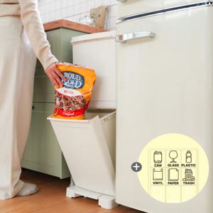 가담다 스탠드 분리수거함 /패달형 2단 분리수거/24L 틈새 분리수거함 / 슬림 분리수거함/스티커증정