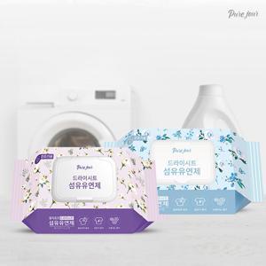 퓨어주르 건조기용 드라이시트 섬유유연제 30매(바닐라코튼)+30매(에이프릴프레시)