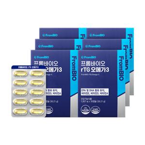 프롬바이오 초임계 알티지(rTG) 오메가3 30캡슐x6박스/6개월 혈행건강 (하루에 100원대 특가)