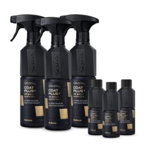뉴 크리스탈코트 플러스 유리막코팅제 500ml(광택+발수코팅효과) 3개 +코트리필 150ml 3개(총 450ml)