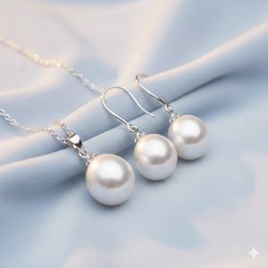 진주귀걸이 진주목걸이 925실버 핵진주 진주 주얼리세트 고품질 진주로 제작 사은품증정