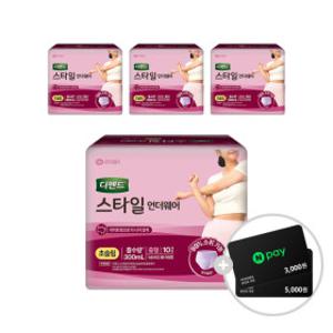(페이증정 최종가 27720원) 디펜드 스타일 언더웨어 라이트핏 초슬림 중형 여성용 성인기저귀 10PX4팩