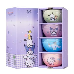 1+1+1+1 삼려구 도자기 그릇 가정용 쿠로미 그릇 세트 캐릭터 키즈 귀여운 선물 비주얼 밥그릇 선물