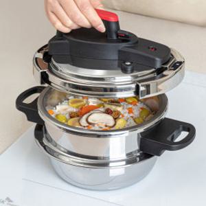 boral IH인덕션  스텐 통3중 압력밥솥 2L 4인용 인덕션겸용 압력솥 누룽지 가마솥 미니압력솥 가스렌지 밥