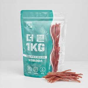 더큰 1KG 강아지 실속형 대용량 오리슬라이스 육포간식 임박할인 26년 5월