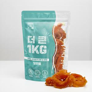 더큰 1KG 강아지 실속형 대용량 오리링 육포간식 임박할인 26년 5월