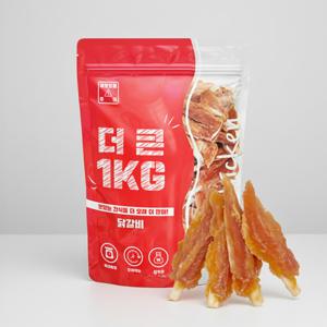 더큰 1KG 강아지 실속형 대용량 치킨 닭갈비 육포간식 임박할인 26년 5월