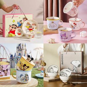 BEST 캐릭터 그릇세트 짱구는 못말려 / 산리오 / 스누피 등 컵 접시 식기세트
