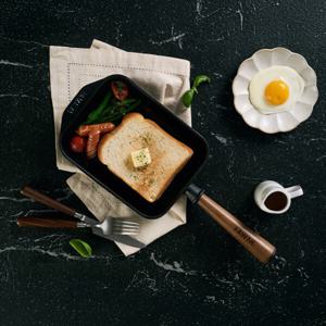 포네 온기 더 블랙 무쇠 주물 인덕션 사각 계란말이팬 후라이팬 16cm