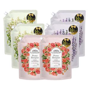 르샤트라 섬유유연제 3종 1.6L 6개 (피오니/라벤더/뮤게부케)