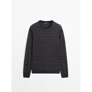 마시모두띠 긴팔 스트라이프 니트 스웨터 Marineblau 1200206