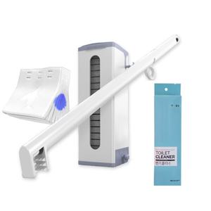 청소앤 노터치 변기크리너 스틱집게 + 리필 20개입 + 디스펜서 벽걸이