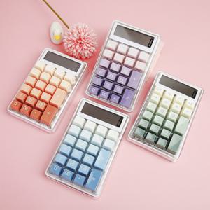 레트로 키보드 계산기 사무용 금융 전자 기계식 예쁜 일반 계산기 (패밀리픽)